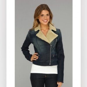 NWOT; PAIGE Sydney Sherpa Denim Moto Jacket💥